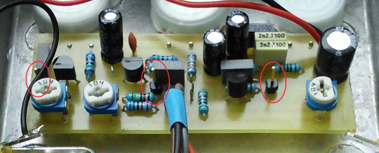 Close up of bias measuring points